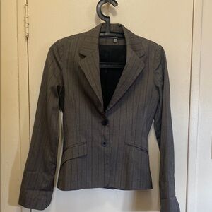 Tristan Gray Slim-Fit Blazer with Subtle Pinstripes
